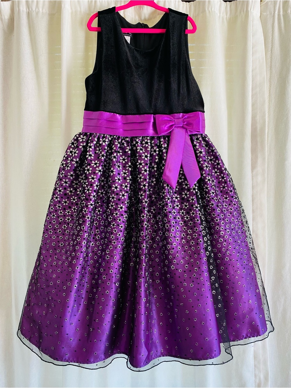 Black & purple floral dress